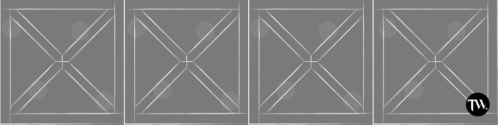 Panneau de parquet motif Maiche — damier et entrelacs sur mesure