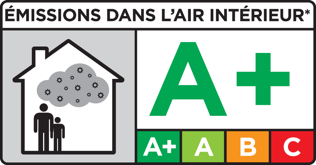étiquette émissions air intérieur COV parquet classes A+ A B C