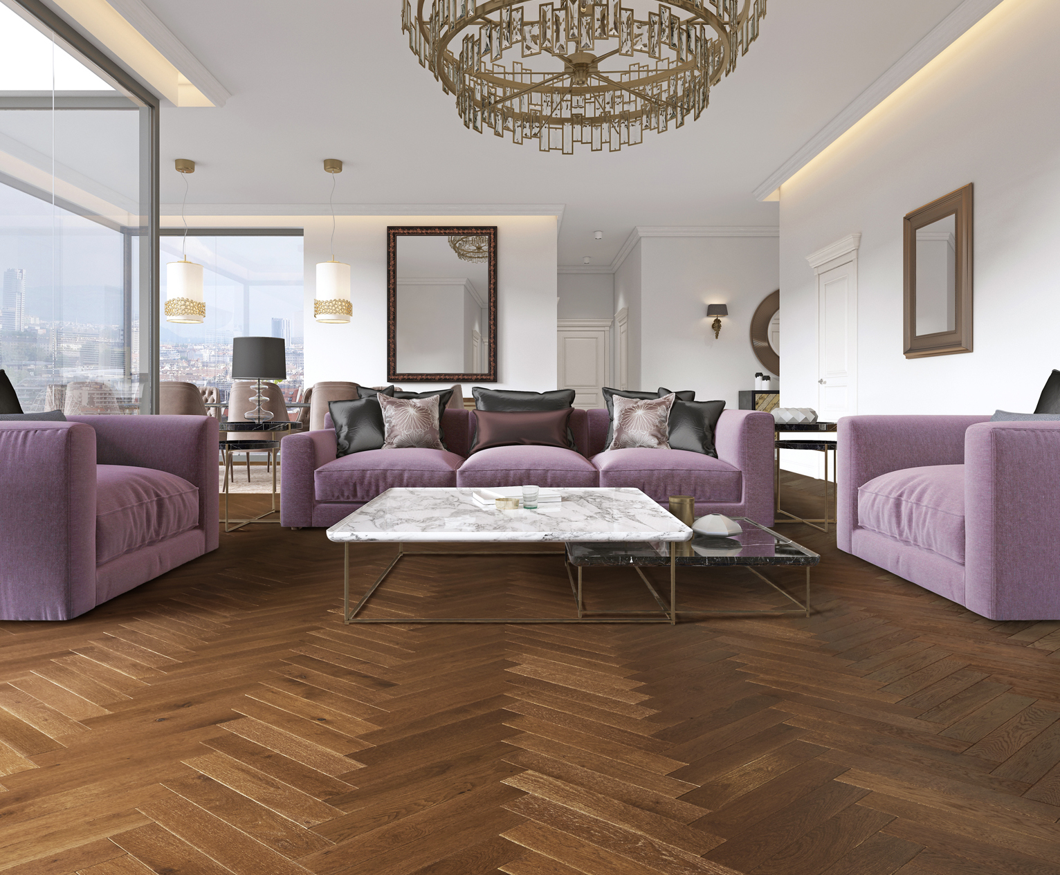 chantier de pose de parquet massif Floorz